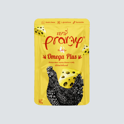 PRAMY Adult Omega Plus Chicken Meat Topping Cheese in Jelly 70g