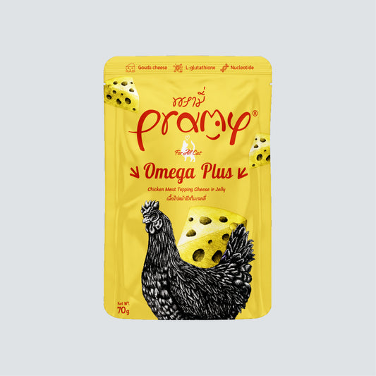 PRAMY Adult Omega Plus Chicken Meat Topping Cheese in Jelly 70g