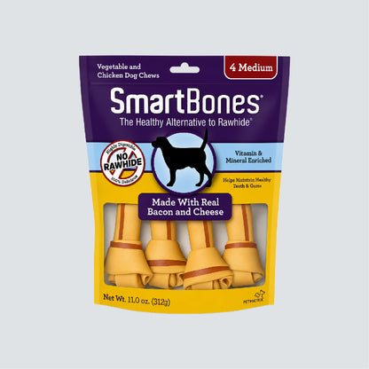 SMARTBONES Classic Chews Bacon & Cheese 4 Medium 312g