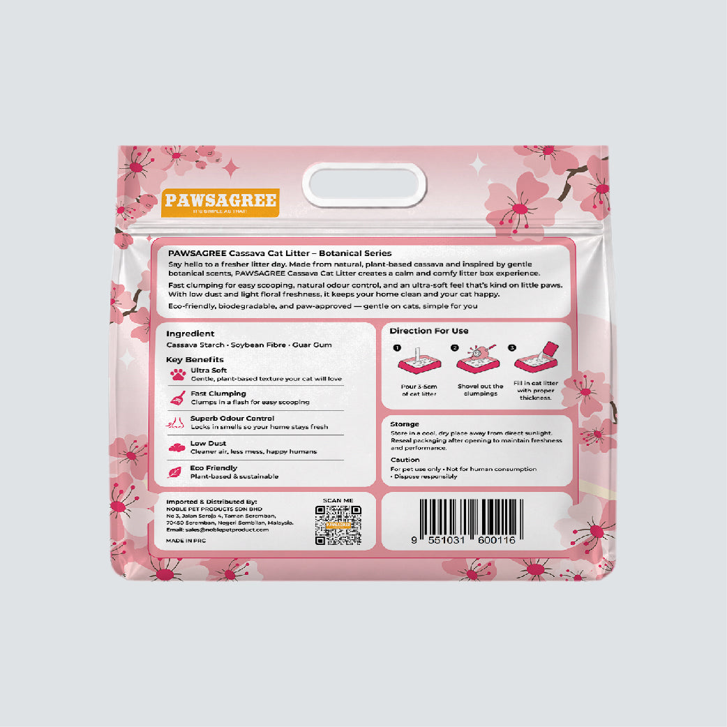 PAWSAGREE Cassava Cat Litter Cherry Blossom 2.5kg