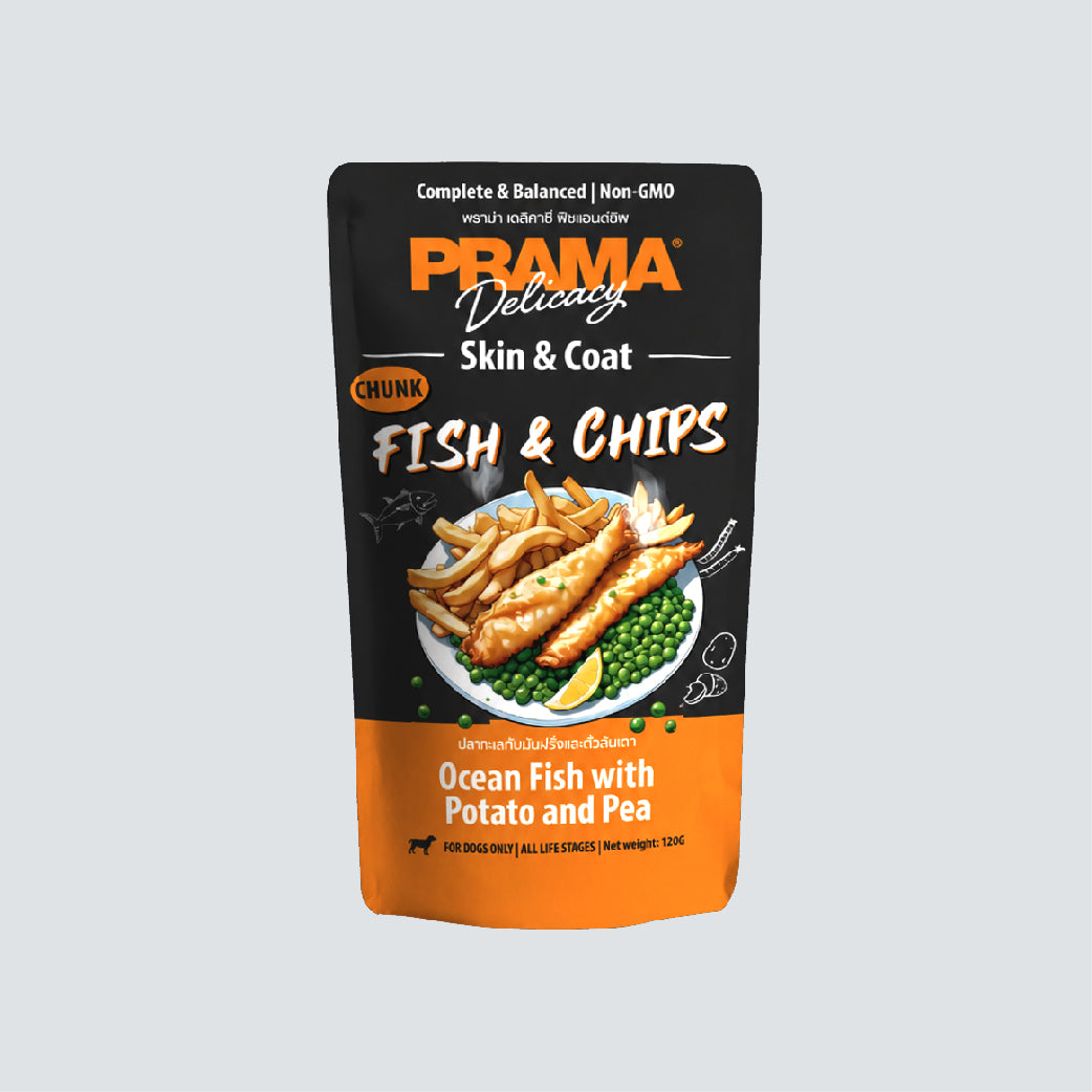 PRAMA DELICACY Complete & Balance Fish & Chips (Ocean Fish with Potato and Pea) 120g