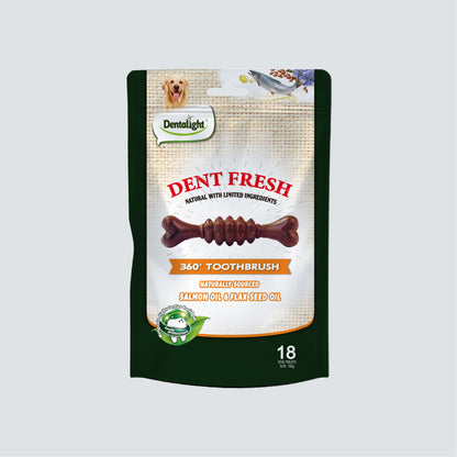 DENTALIGHT Dent Fresh 360° Toothbrush Salmon Oil & Flaxseed Oil 150g (Coat Care)