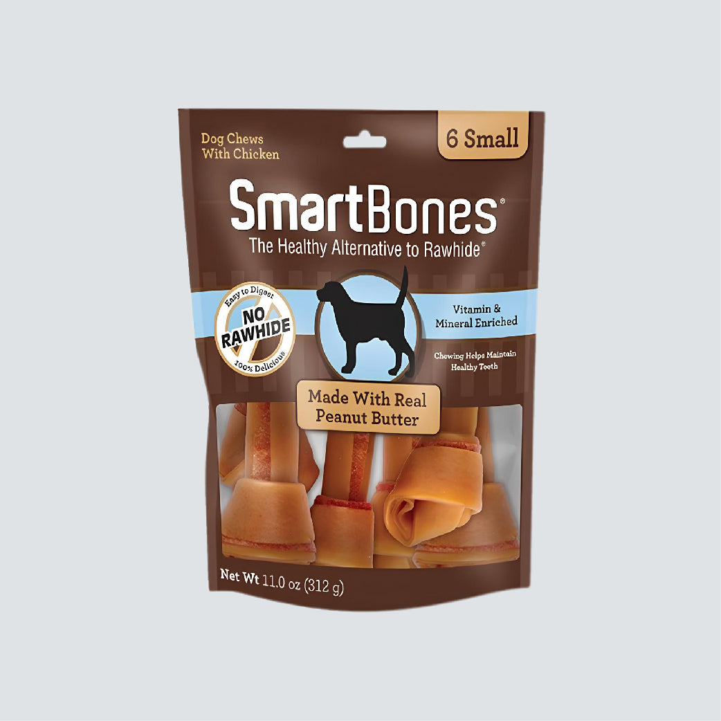 SMARTBONES Classic Chews Peanut Butter 6 Small 312g