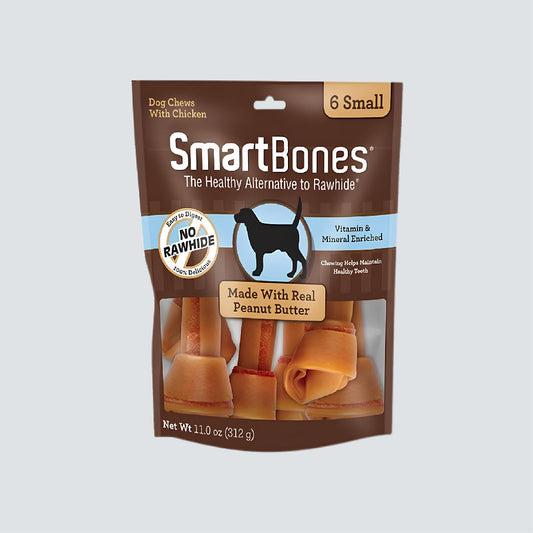 SMARTBONES Classic Chews Peanut Butter 6 Small 312g