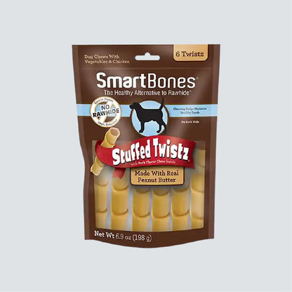 SMARTBONES Stuffed Twistz Peanut Butter 6 Twistz 198g