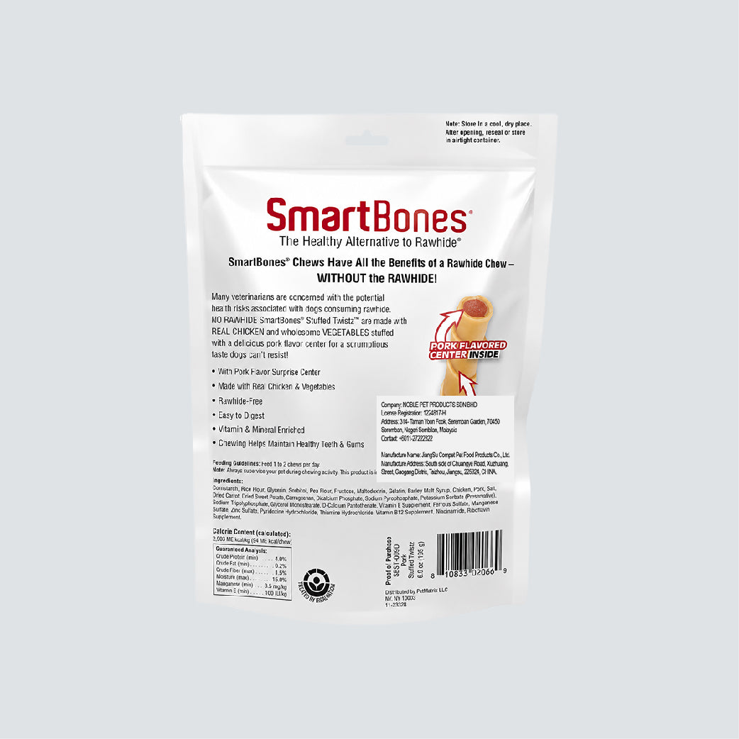 SMARTBONES Stuffed Twistz Pork 6 Twistz 198g