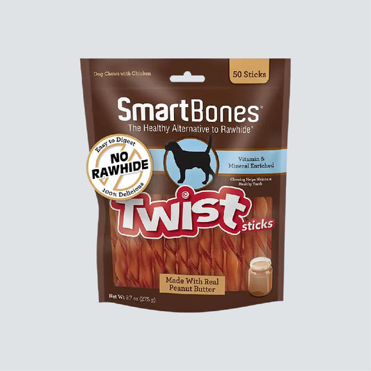 SMARTBONES Twist Sticks Peanut Butter 50 Sticks 275g