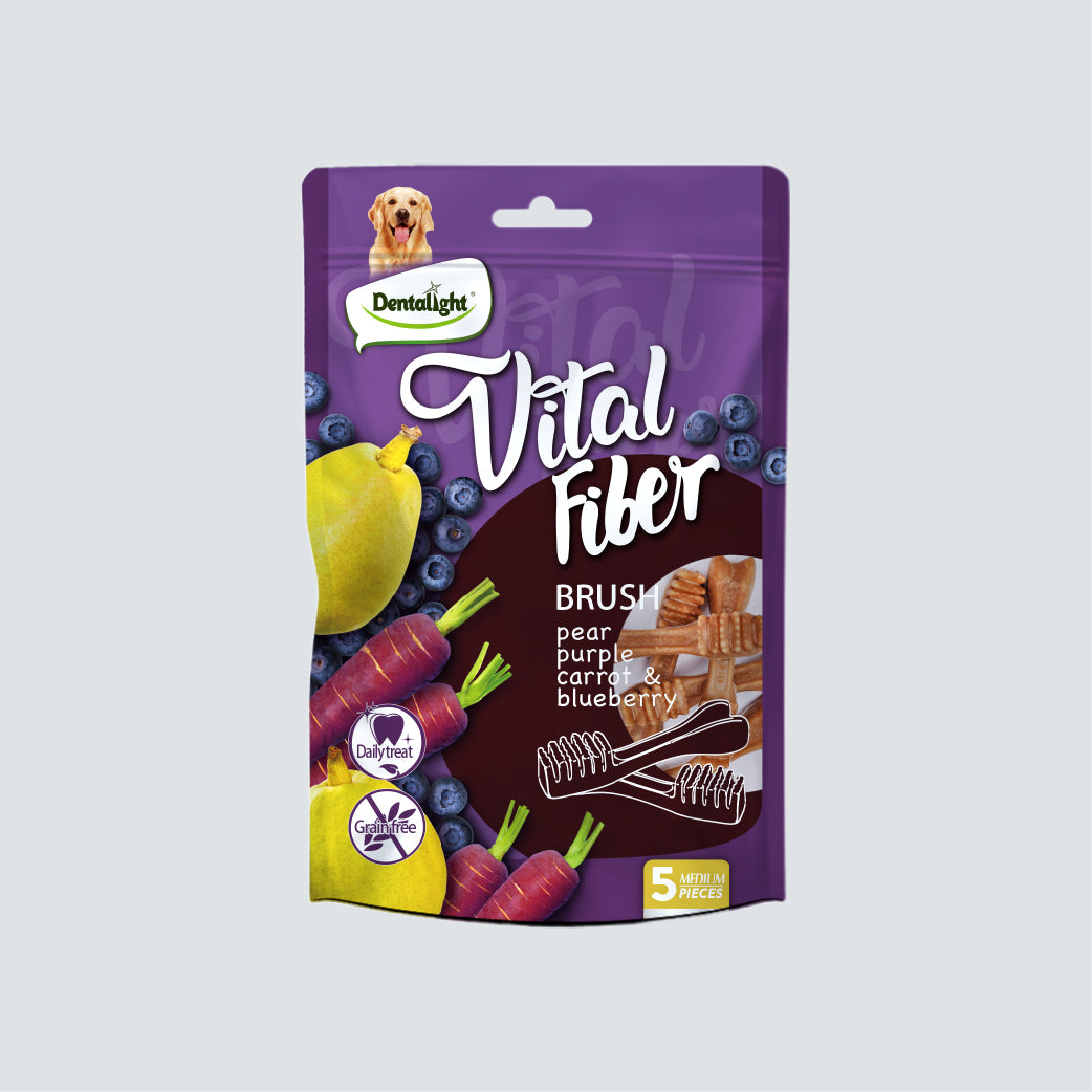 DENTALIGHT Vital Fiber Brush Pear, Purple Carrot, Blueberry (M) 85g