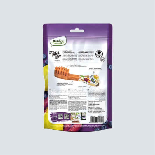 DENTALIGHT Vital Fiber Brush Pear, Purple Carrot, Blueberry (M) 85g